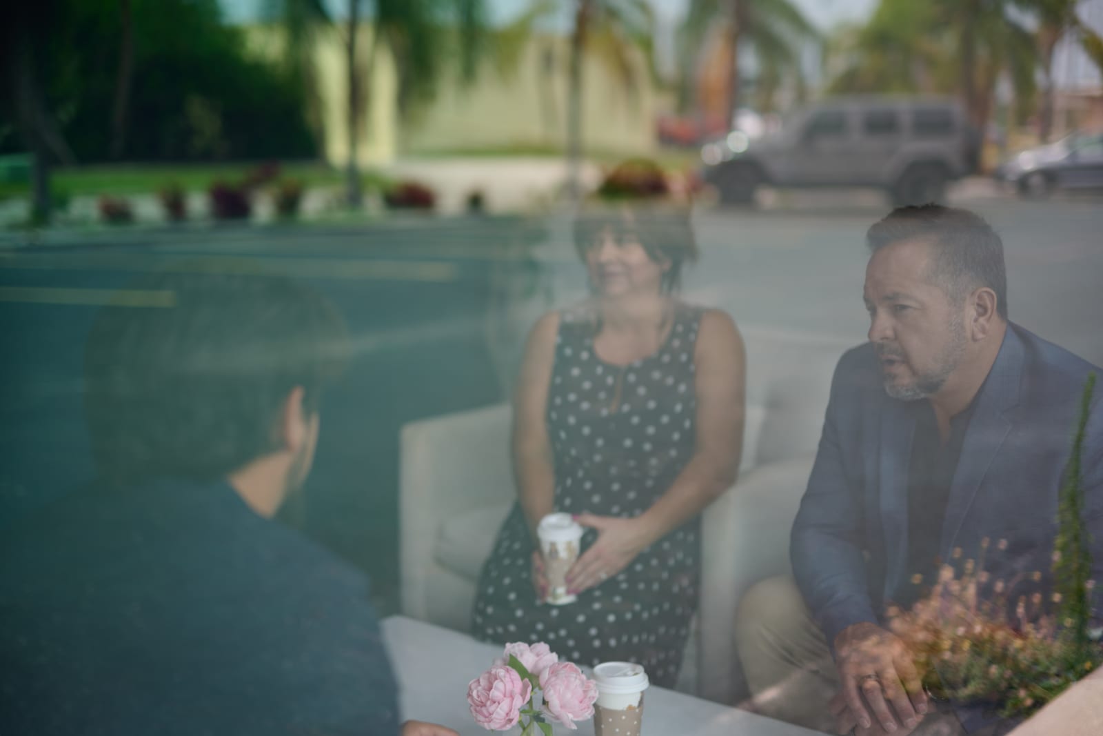 Pastor Tave and Heather Close in conversation at the church
